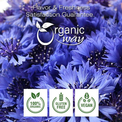 Organic Way Cornflower Petals Blue - Organic, Kosher & USDA Certified