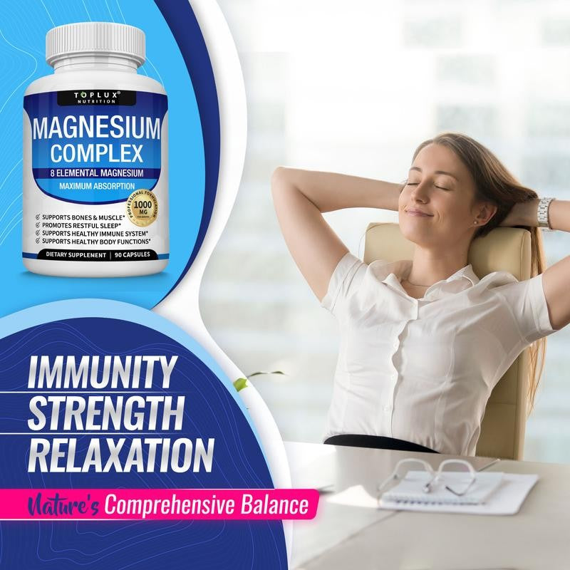 Magnesium Complex Supplement: 1000Mg 