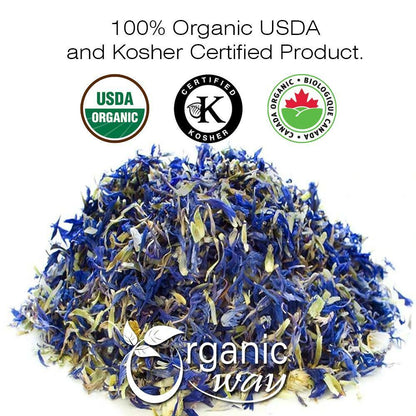 Organic Way Cornflower Petals Blue - Organic, Kosher & USDA Certified