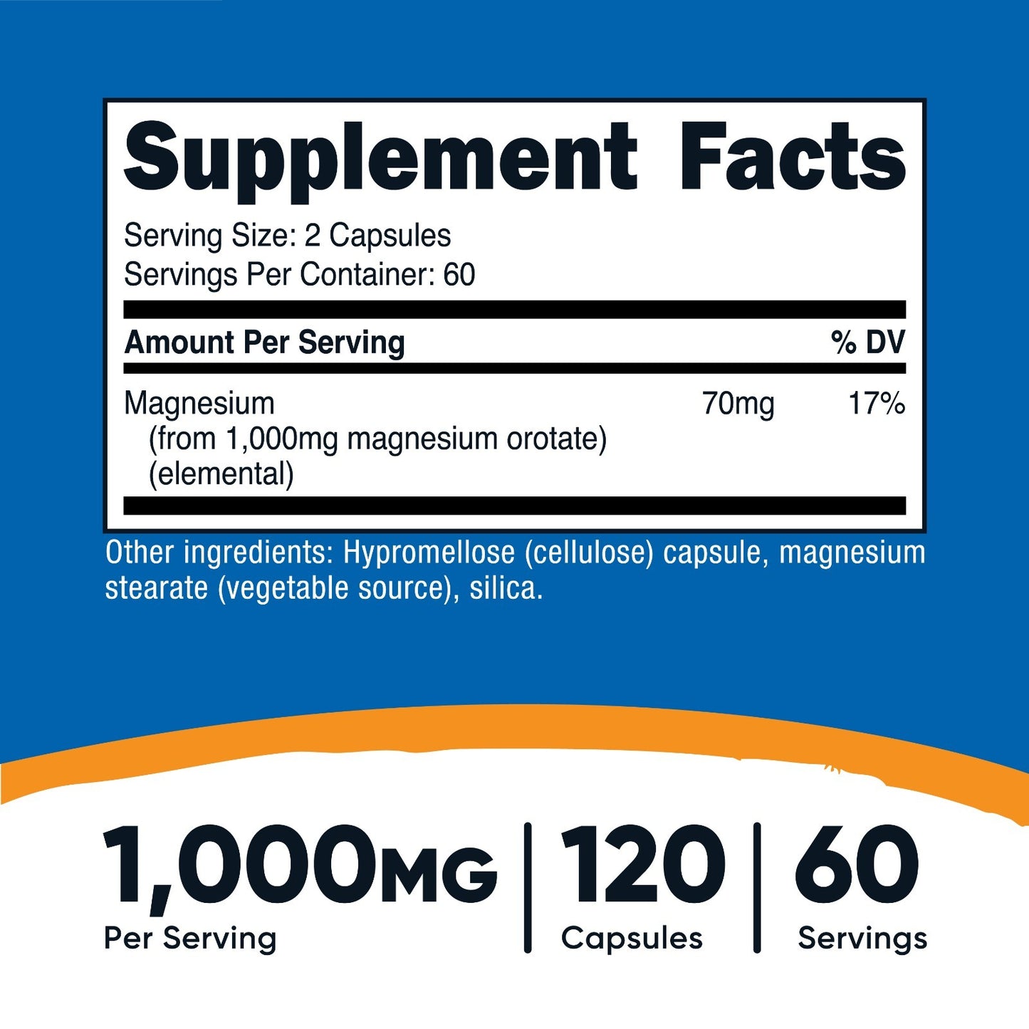 Nutricost Magnesium Orotate – 120 Capsules, Non-GMO