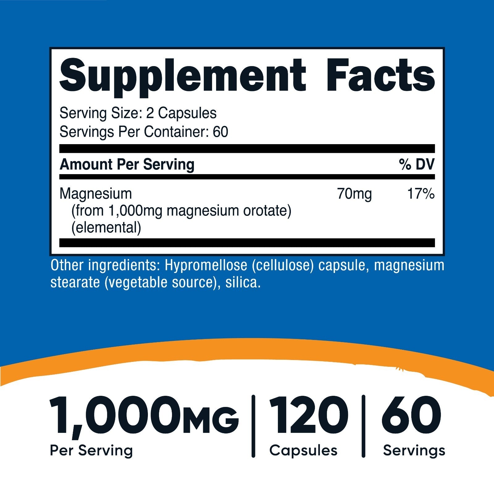 Nutricost Magnesium Orotate – 120 Capsules, Non-GMO