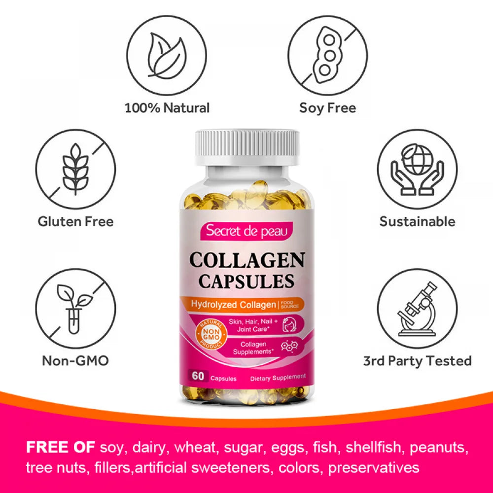Collagen 60 Capsules | non-GMO | Skin, Hair & Nails