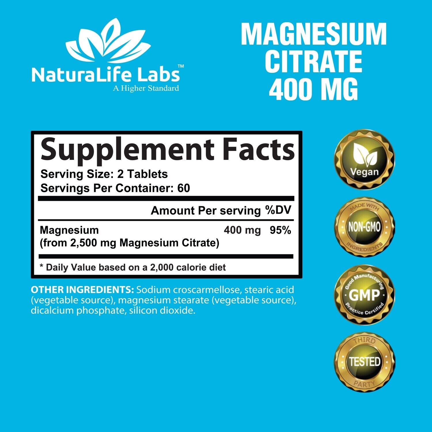 Magnesium Citrate 400Mg 120 Tablets