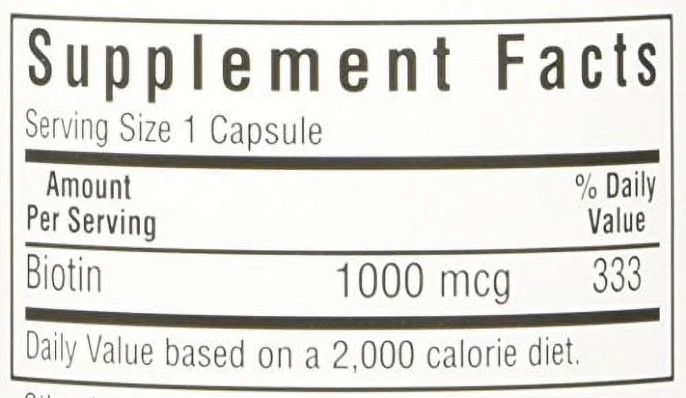 Nutrition Biotin 1000 Mcg Vegetarian Capsules