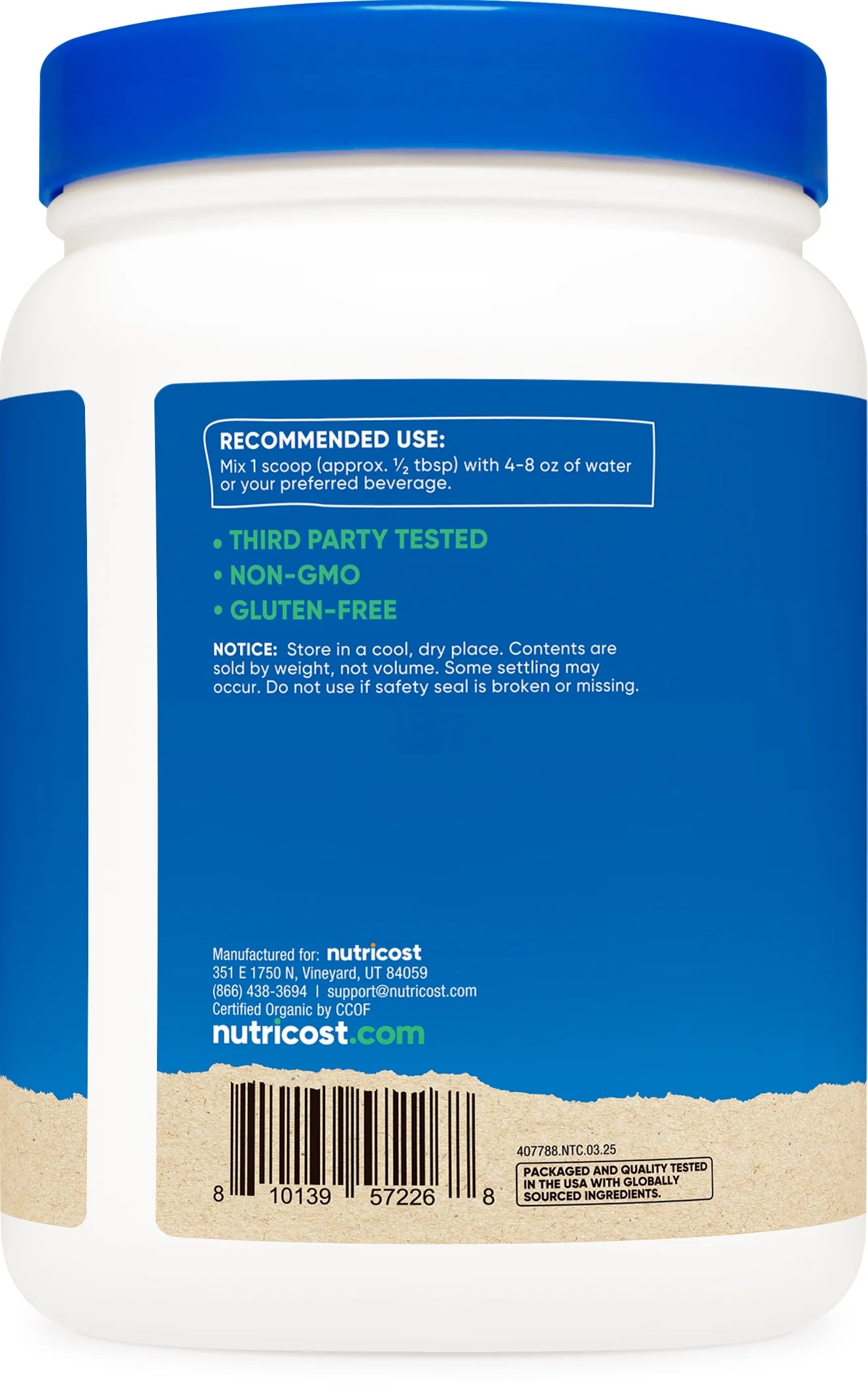 Organic Spinach Powder 1LB - Certified Organic Supplement