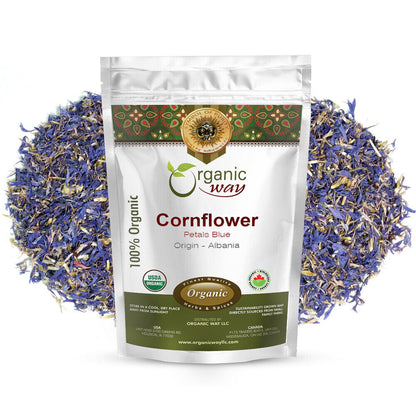 Organic Way Cornflower Petals Blue - Organic, Kosher & USDA Certified