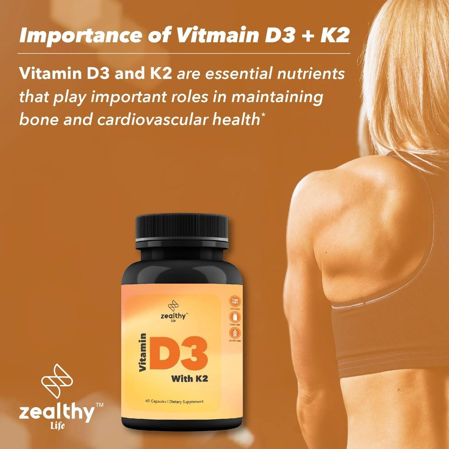 Vitamin D3 with K2 60 Capsules