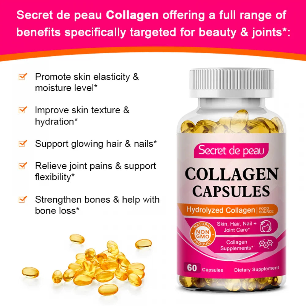 Collagen 60 Capsules | non-GMO | Skin, Hair & Nails