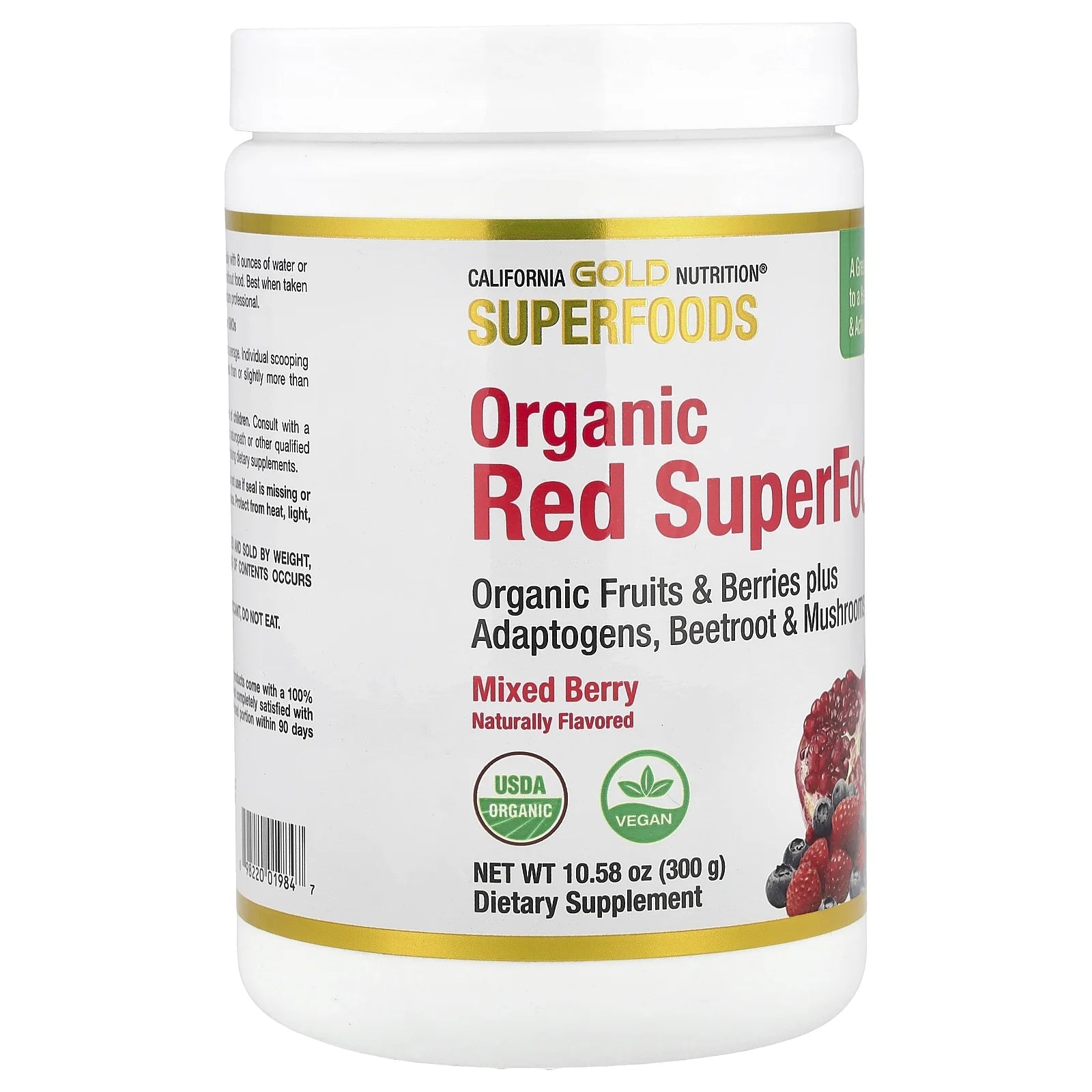 Organic Red Superfoods Powder – Mixed Berry (10.58 oz / 300 g)