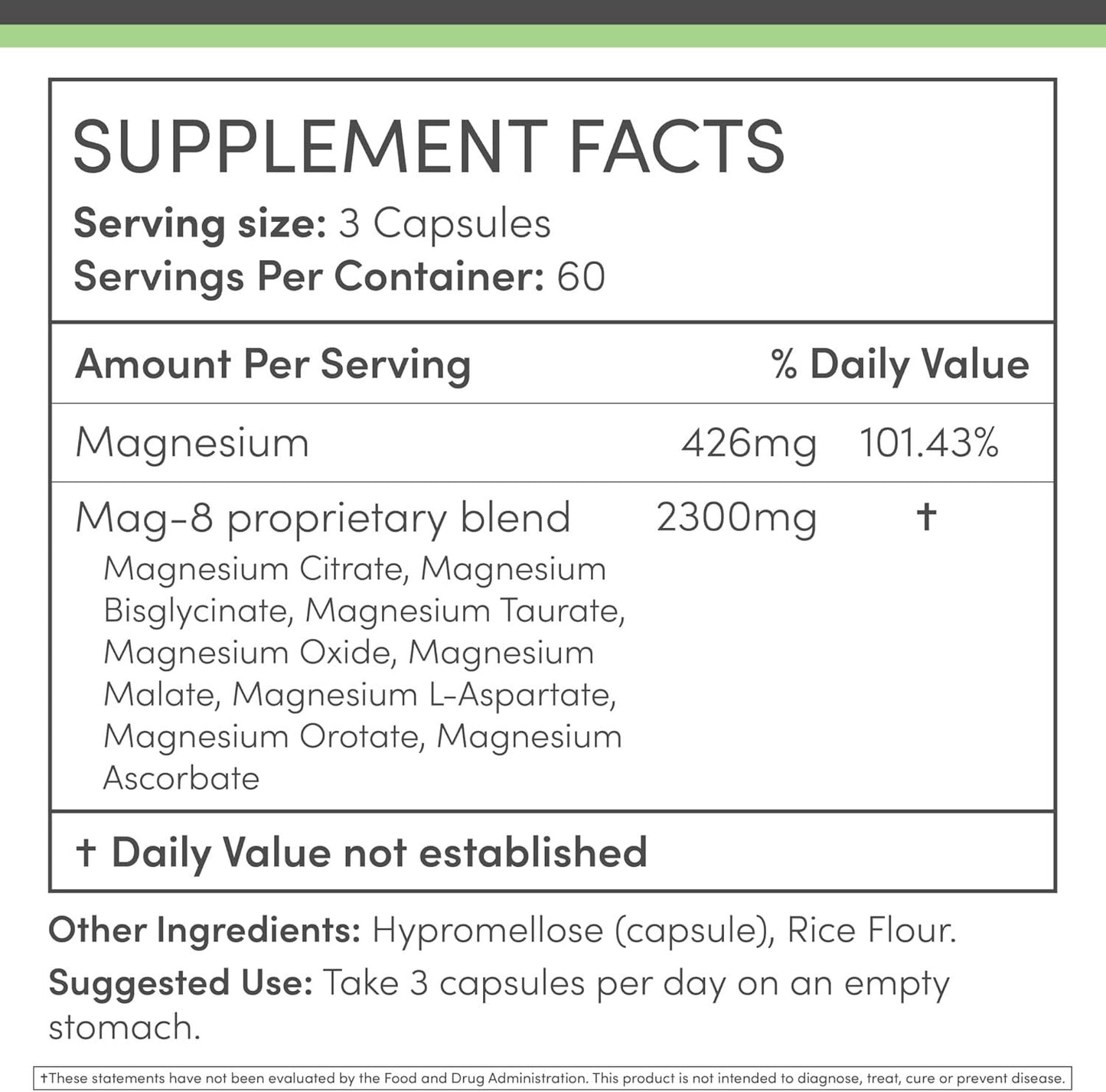 Magnesium Complex Supplement 180 Capsules 