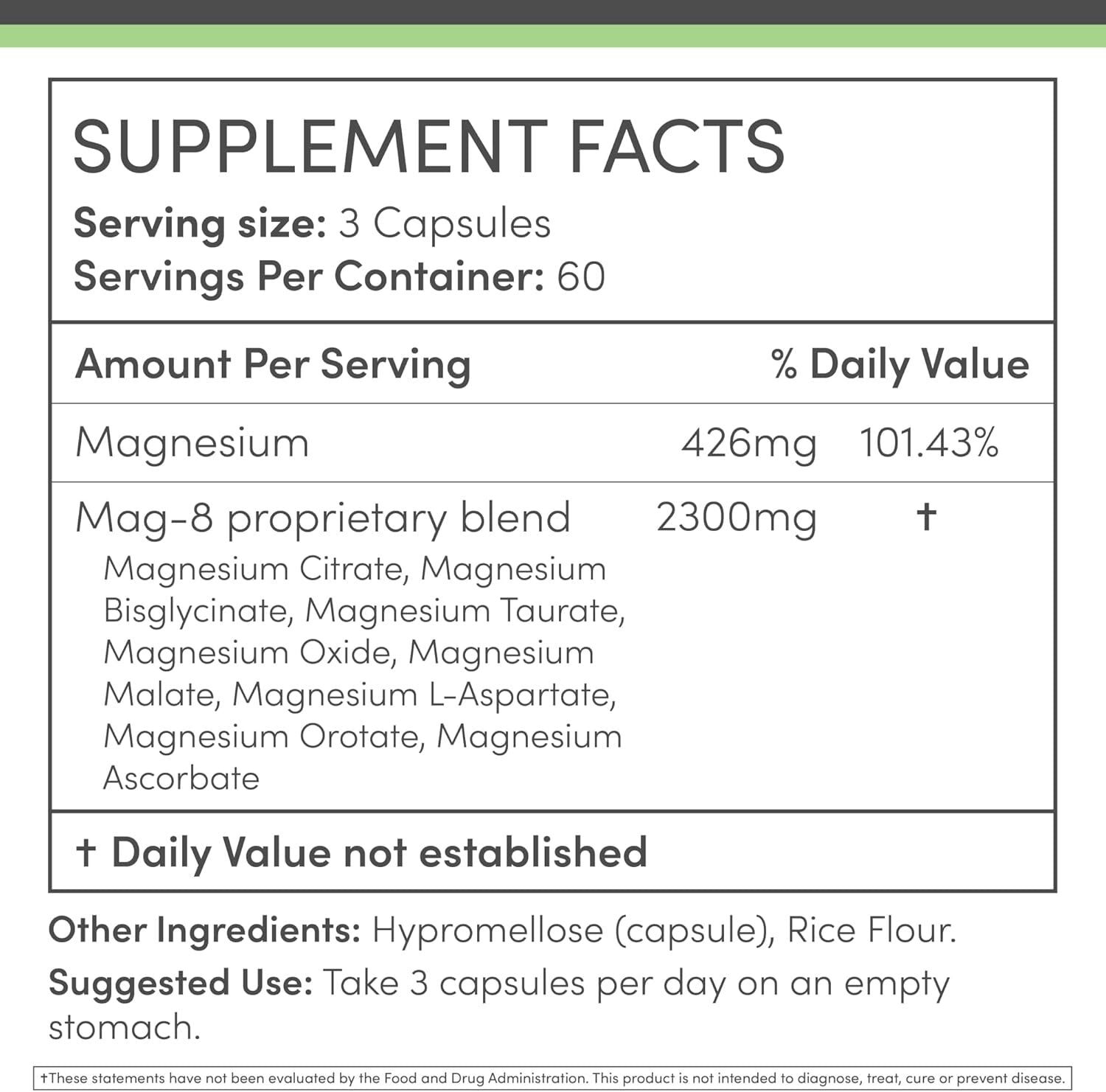 Magnesium Complex Supplement 180 Capsules 