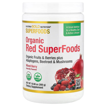 Organic Red Superfoods Powder – Mixed Berry (10.58 oz / 300 g)