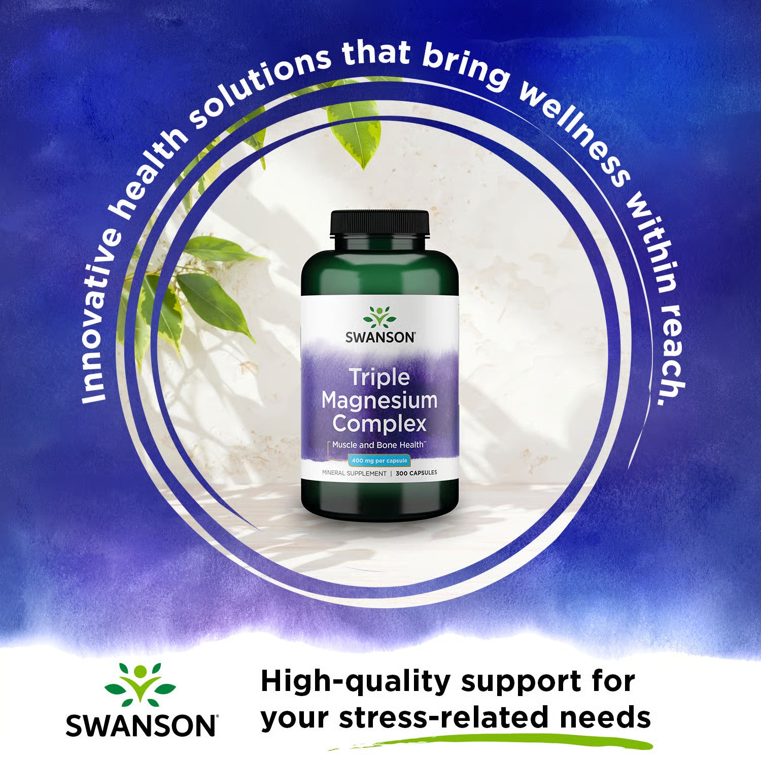 Swanson Triple Magnesium Complex, 400 Mg, 300 Capsules