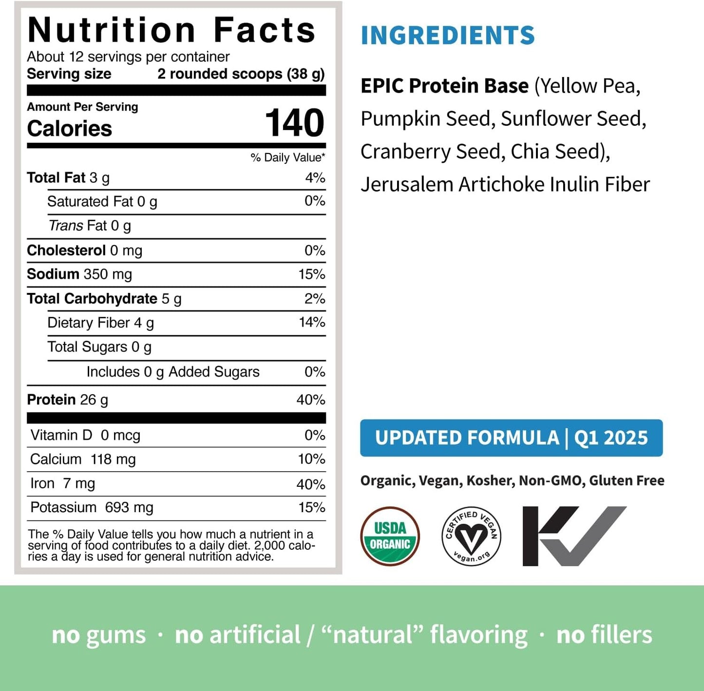 Organic Plant-Based Protein + Superfoods, Unflavored